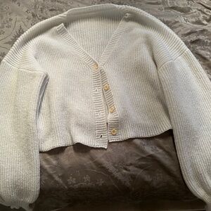 White knitted sweater